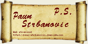 Paun Štrbanović vizit kartica
